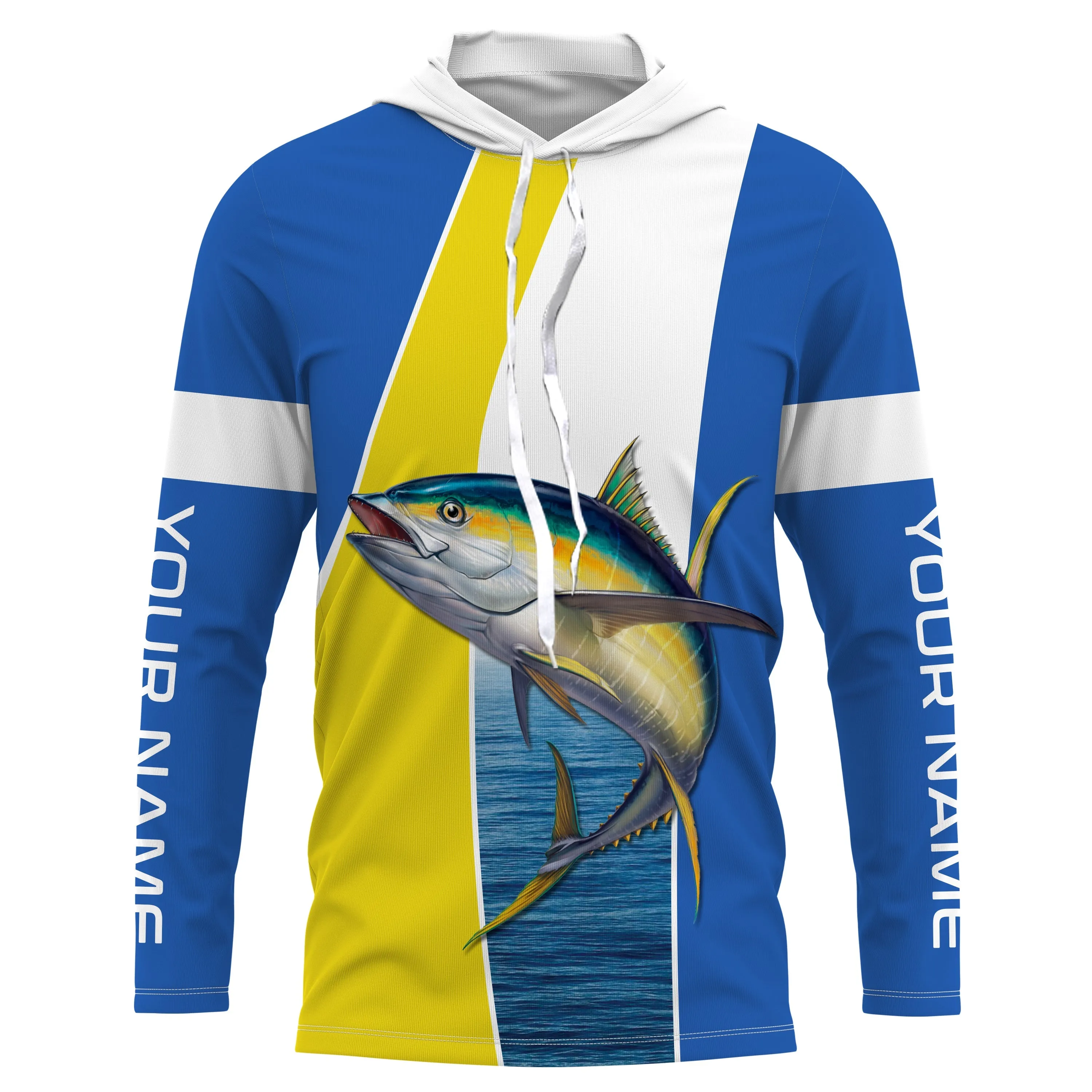 Yellowfin Tuna Long Sleeve Fishing Shirt for Men, UPF Performance Clothing TTS0208