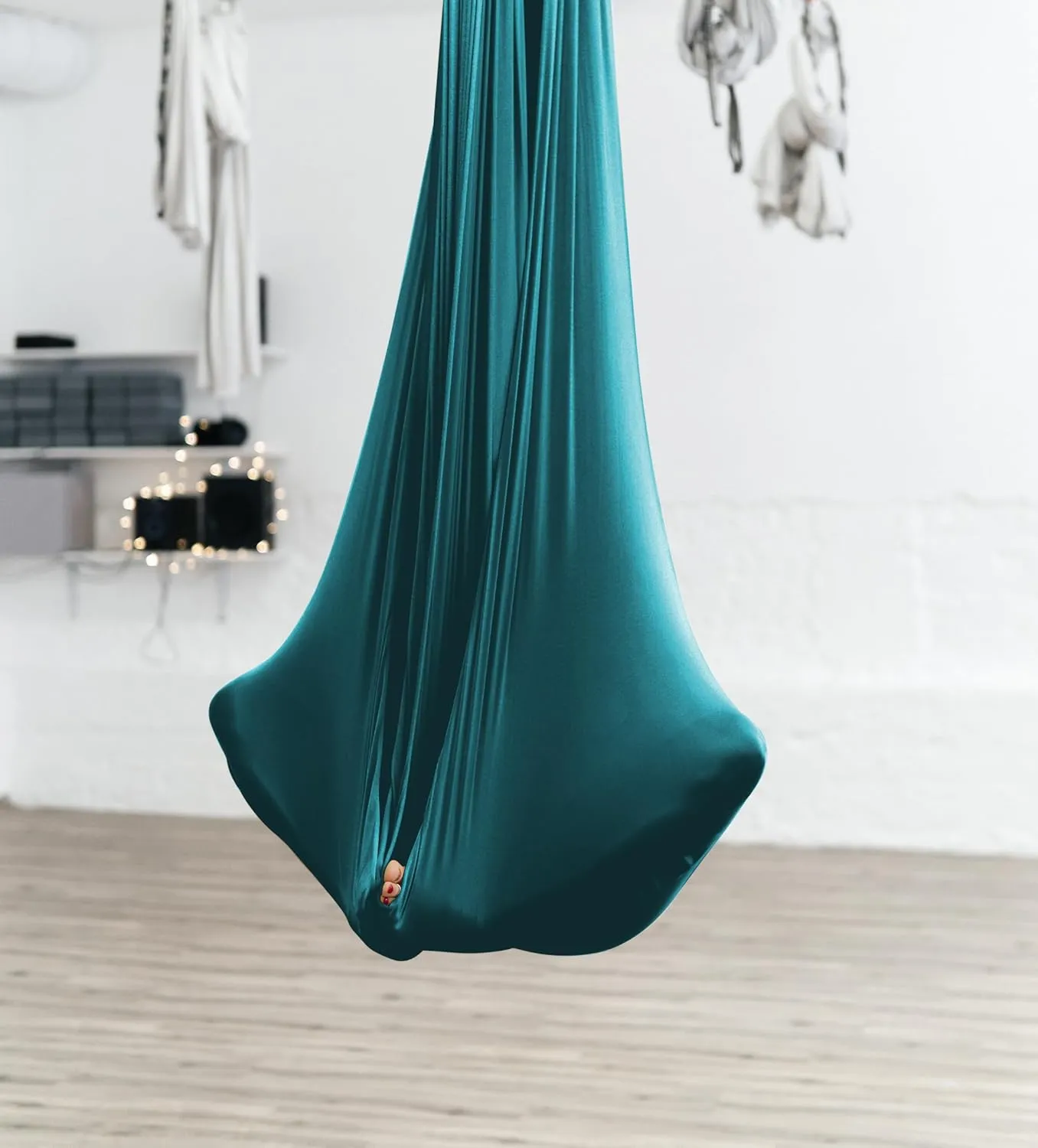 Yoga Hammock Kit for Fitness Anti Gravity Fabrics with Low Stretch Nylon Fabric & Included Hardware for Aerial Dance