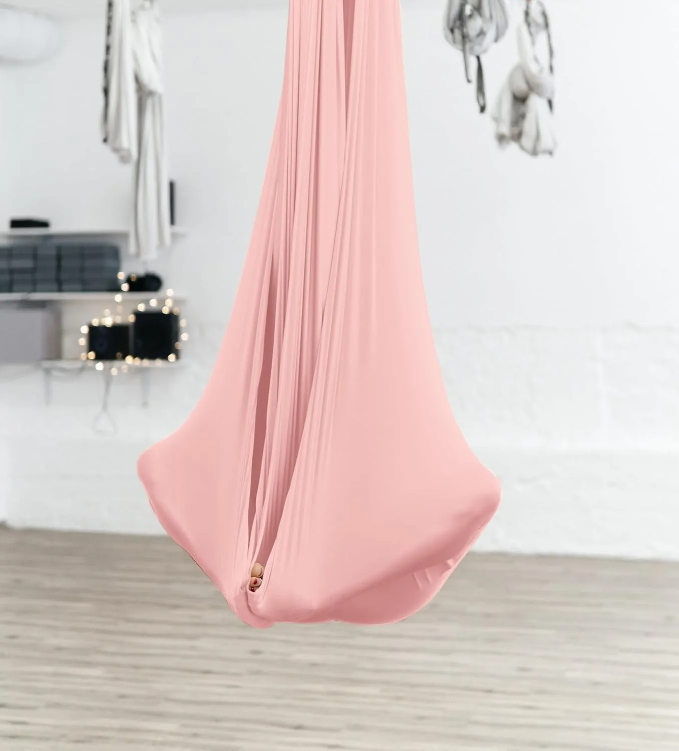 Yoga Hammock Kit for Fitness Anti Gravity Fabrics with Low Stretch Nylon Fabric & Included Hardware for Aerial Dance