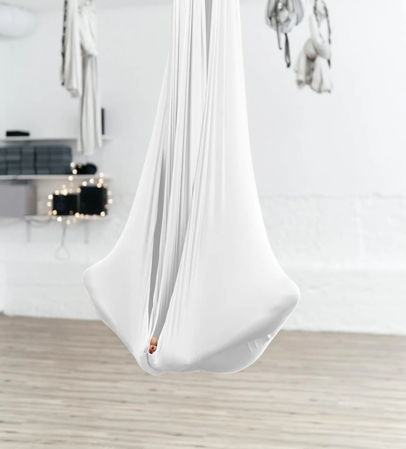 Yoga Hammock Kit for Fitness Anti Gravity Fabrics with Low Stretch Nylon Fabric & Included Hardware for Aerial Dance