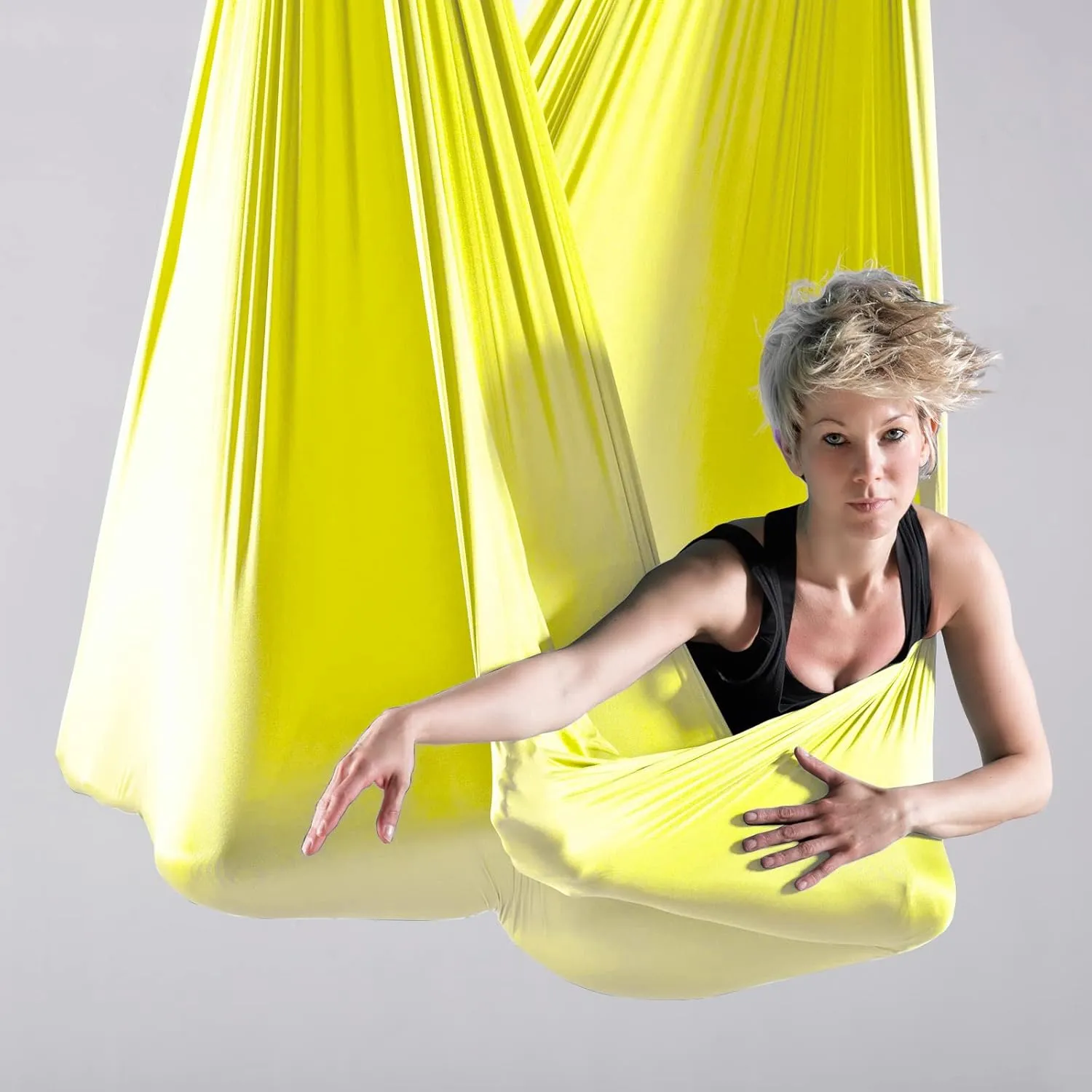 Yoga Hammock Kit for Fitness Anti Gravity Fabrics with Low Stretch Nylon Fabric & Included Hardware for Aerial Dance
