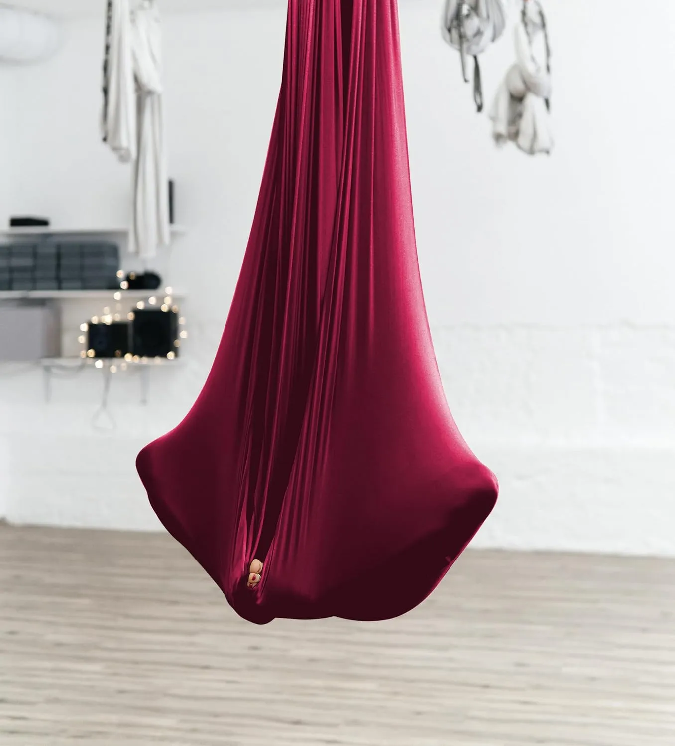 Yoga Hammock Kit for Fitness Anti Gravity Fabrics with Low Stretch Nylon Fabric & Included Hardware for Aerial Dance