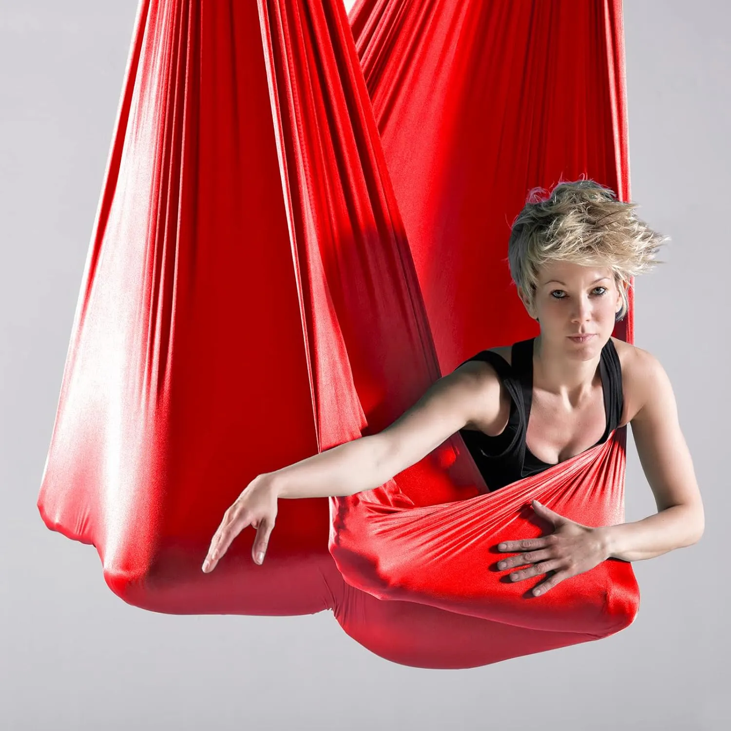 Yoga Hammock Kit for Fitness Anti Gravity Fabrics with Low Stretch Nylon Fabric & Included Hardware for Aerial Dance