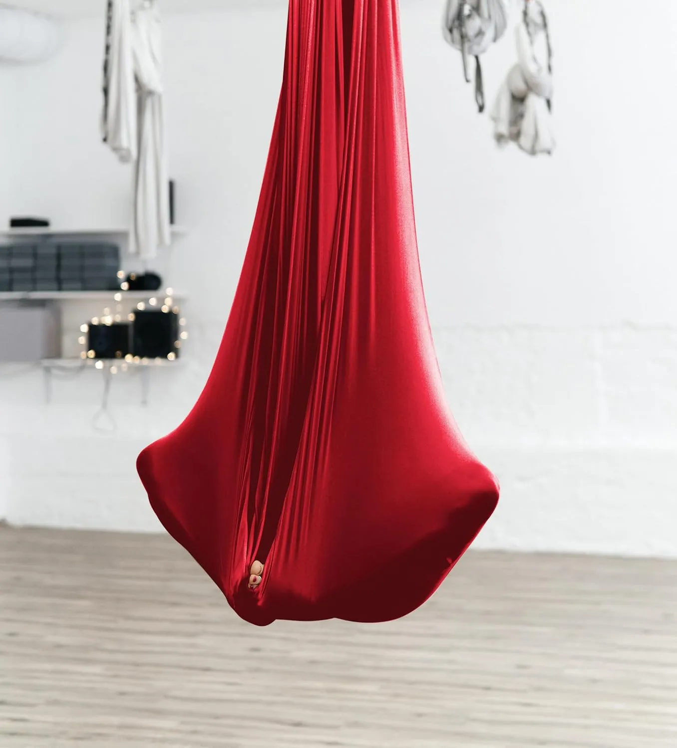Yoga Hammock Kit for Fitness Anti Gravity Fabrics with Low Stretch Nylon Fabric & Included Hardware for Aerial Dance