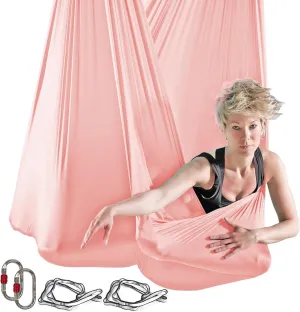 Yoga Hammock Kit for Fitness Anti Gravity Fabrics with Low Stretch Nylon Fabric & Included Hardware for Aerial Dance