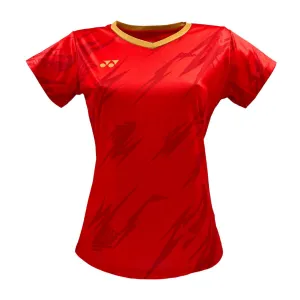 Yonex YTL8 Womens Badminton T-Shirt - Red / Gold