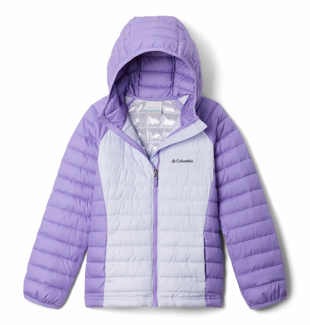 YOUTH GIRL'S POWDER LITE II HOODED JACKET - SNOWDRIFT, PAISLEY PURPLE (AGES 10 - 20)