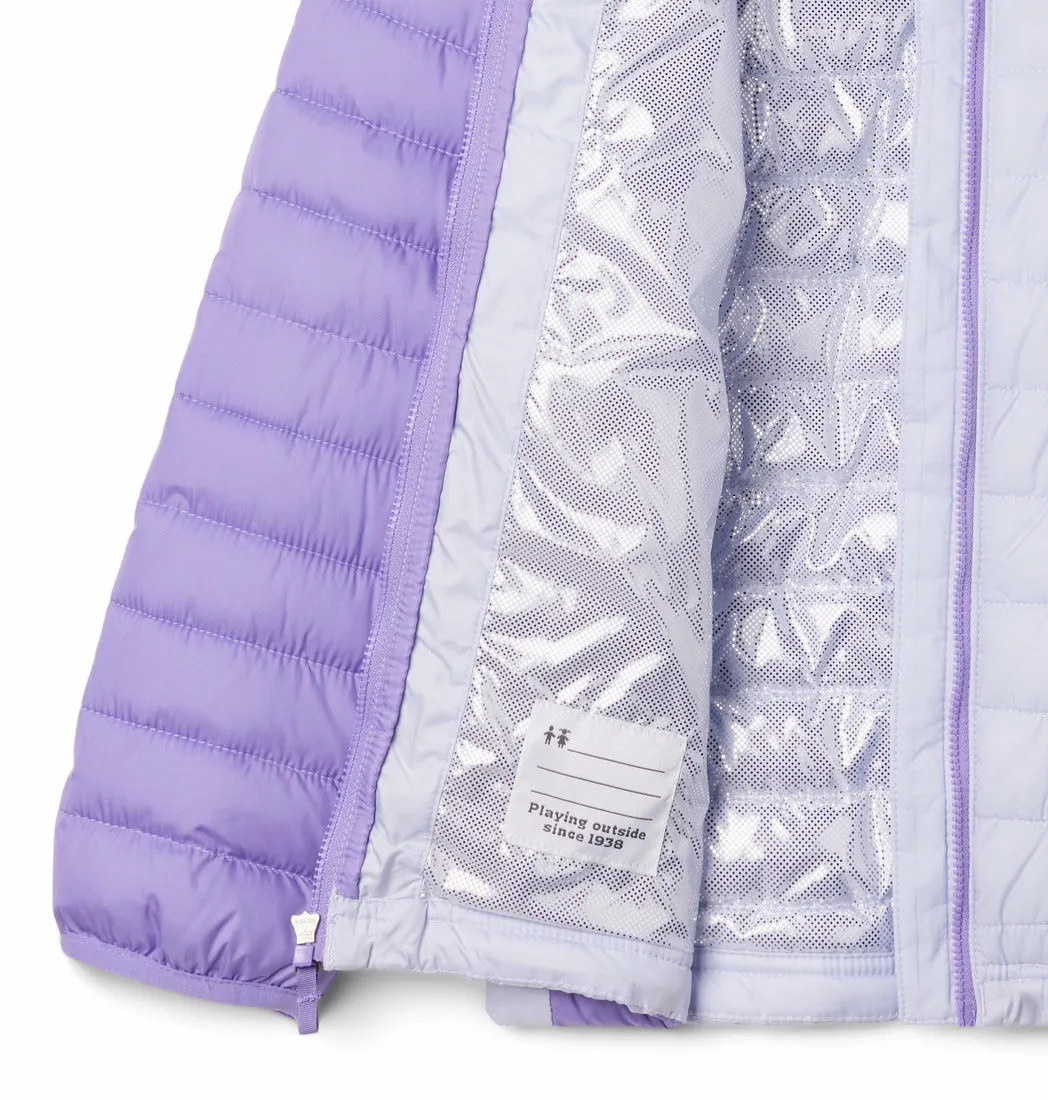 YOUTH GIRL'S POWDER LITE II HOODED JACKET - SNOWDRIFT, PAISLEY PURPLE (AGES 10 - 20)