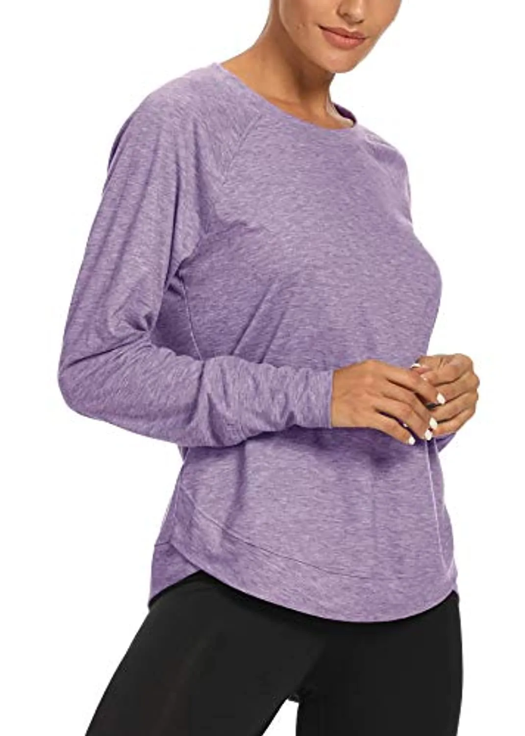 YUWZZ Long Sleeve Workout Shirts for Women Yoga Workout Sports Running Shirt Tops