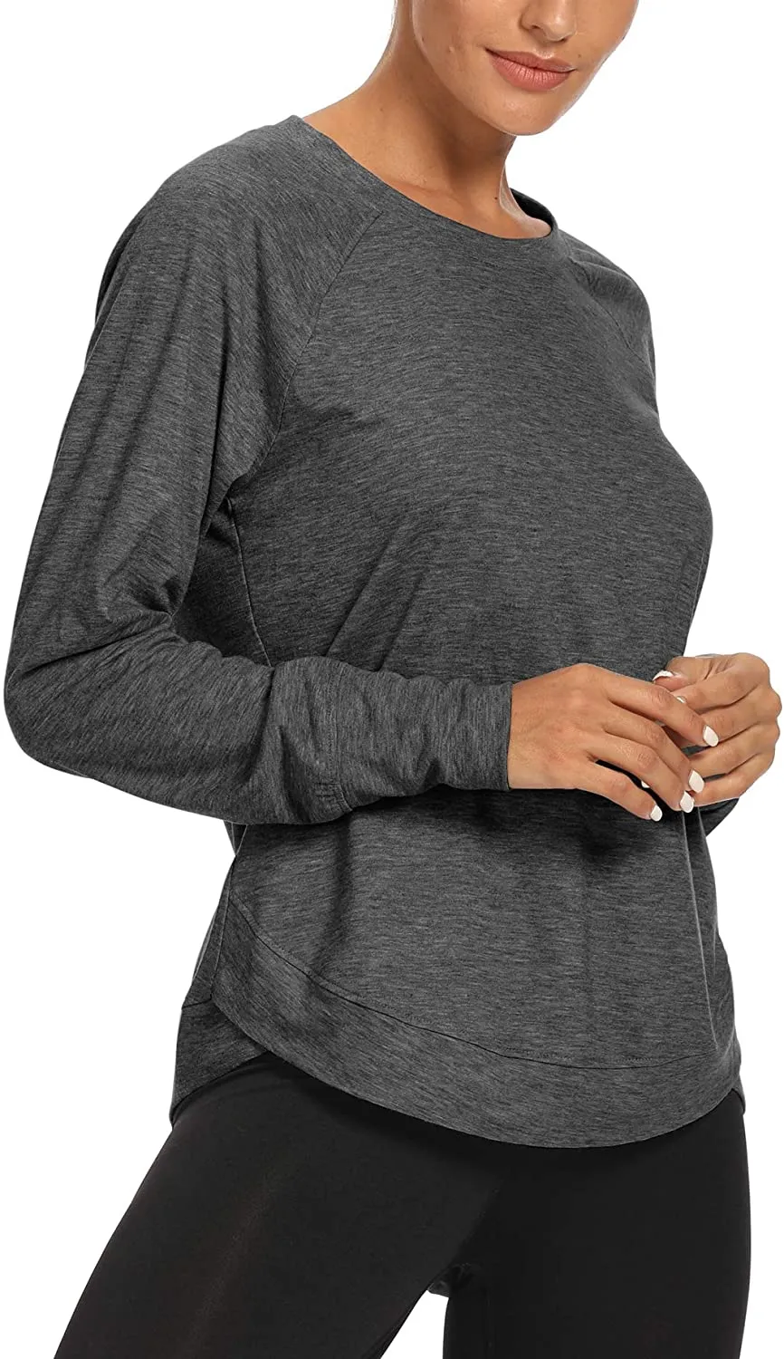 YUWZZ Long Sleeve Workout Shirts for Women Yoga Workout Sports Running Shirt Tops