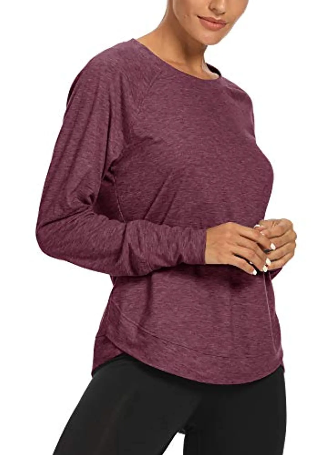YUWZZ Long Sleeve Workout Shirts for Women Yoga Workout Sports Running Shirt Tops