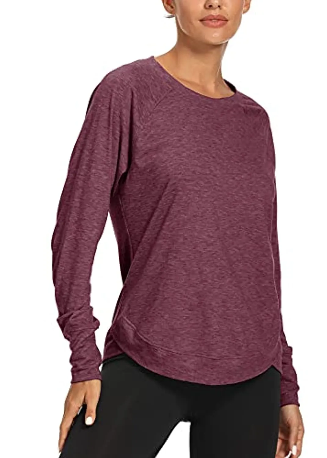 YUWZZ Long Sleeve Workout Shirts for Women Yoga Workout Sports Running Shirt Tops