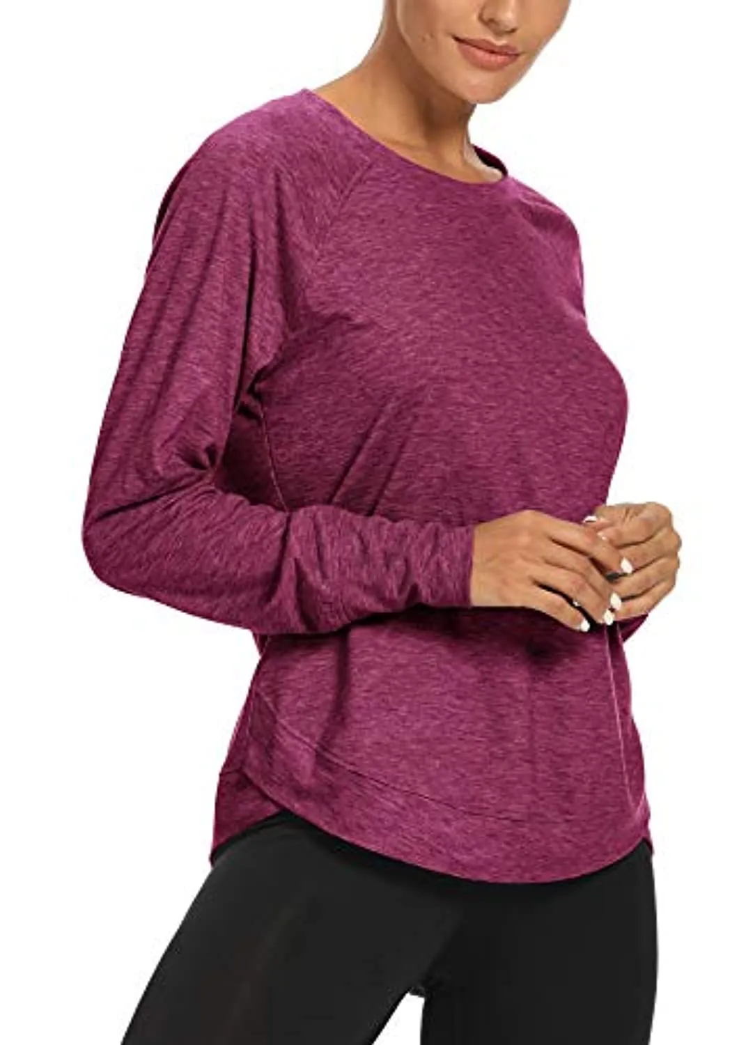 YUWZZ Long Sleeve Workout Shirts for Women Yoga Workout Sports Running Shirt Tops