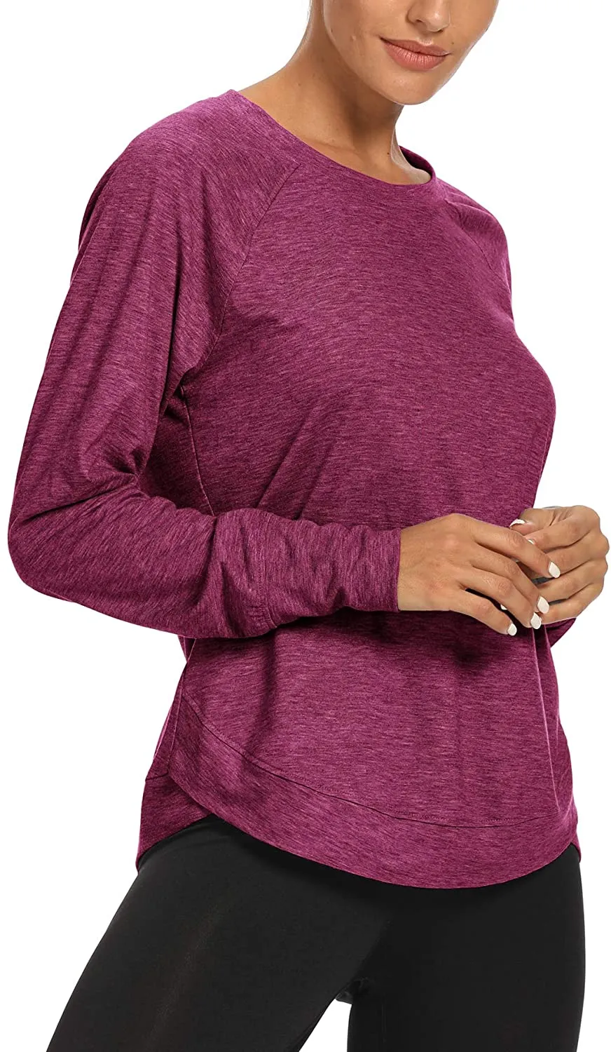 YUWZZ Long Sleeve Workout Shirts for Women Yoga Workout Sports Running Shirt Tops