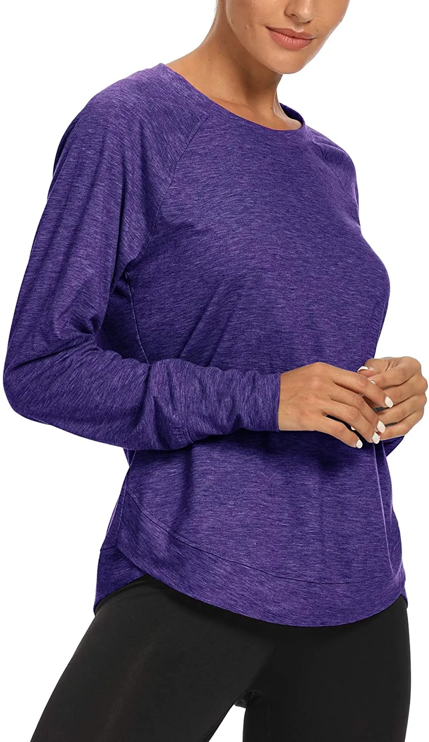 YUWZZ Long Sleeve Workout Shirts for Women Yoga Workout Sports Running Shirt Tops