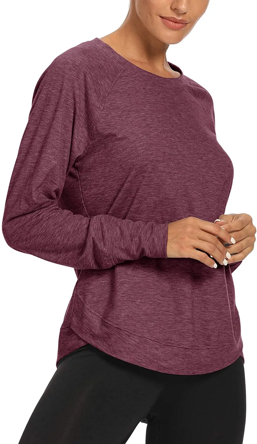 YUWZZ Long Sleeve Workout Shirts for Women Yoga Workout Sports Running Shirt Tops